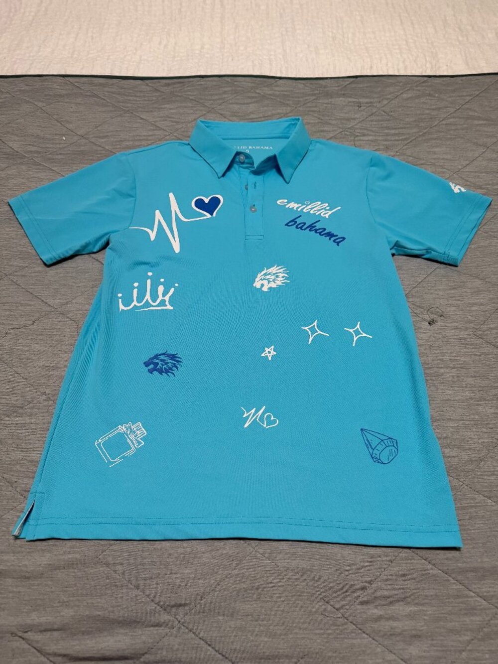 Womens Sky Blue Emillid Bahama golf polo shirt S